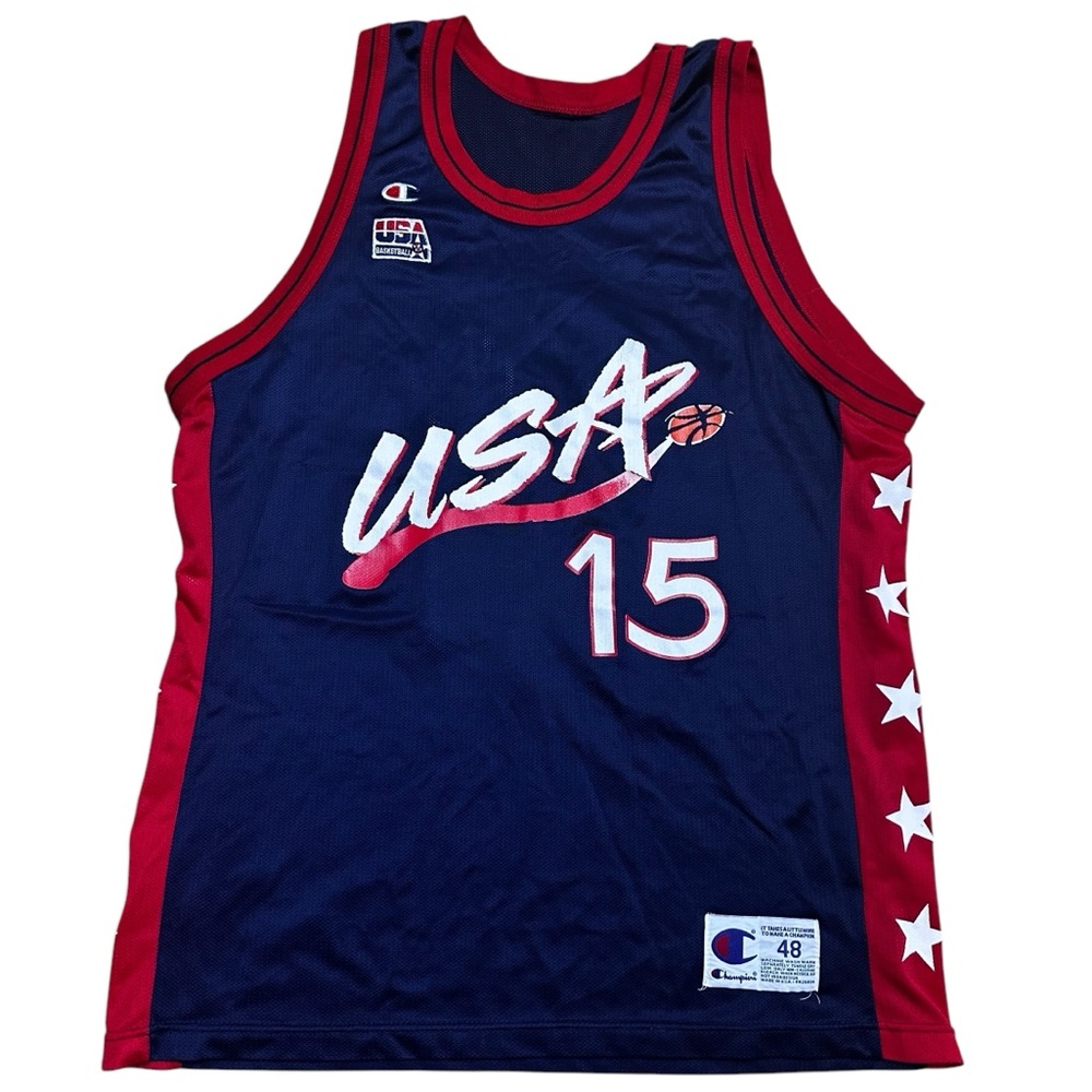 Vintage Hakeem Olajuwon USA Dream Team 1996 Olympics Champion Jersey Size 48